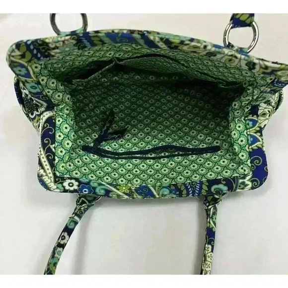 Vera Bradley Blue Rhapsody Green and Blue Paisley Frame Bag - Picture 3 of 9